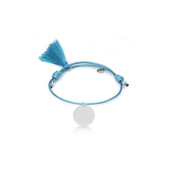 Luxenter 925 Sterling Silber Armband mit rhodinierter blauer Baumwolle - Mi Sol - Image 1