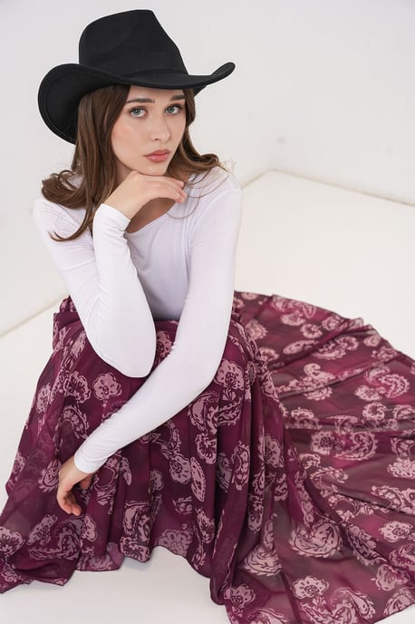 Hohe Taillen-Paisley-Maxikleid - Image 2