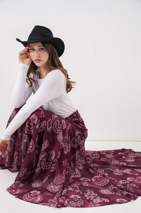 Hohe Taillen-Paisley-Maxikleid - Image 4
