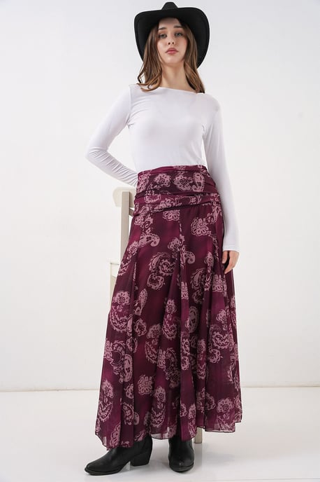 Hohe Taillen-Paisley-Maxikleid - Image 5