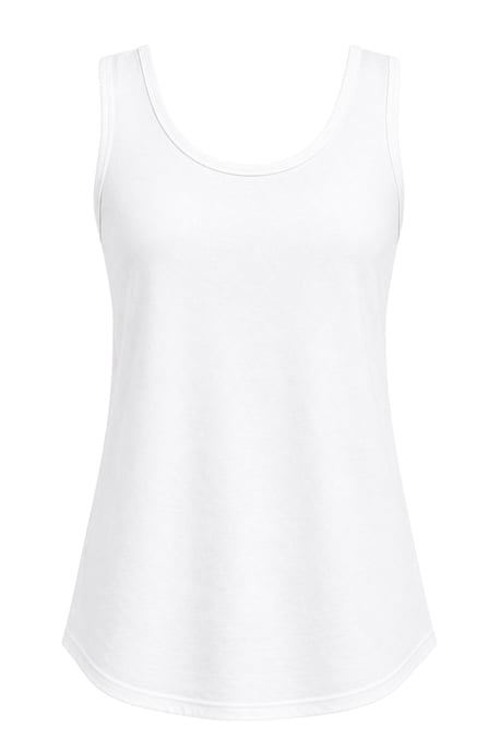 Lässiges U-Hals Baumwollmischung Tanktop - Image 1