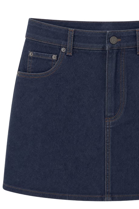 Hochtaillierter A-Linien Jeans-Minirock mit Knopfverschluss - Image 2