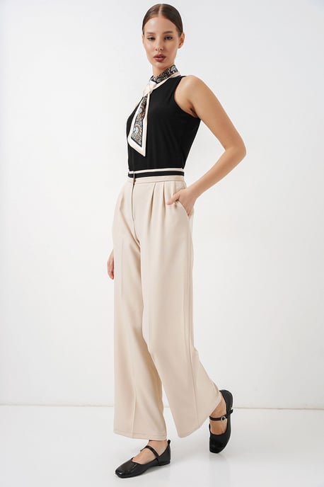 Hochtaillierte weit geschnittene Hose mit Taschen - Image 3