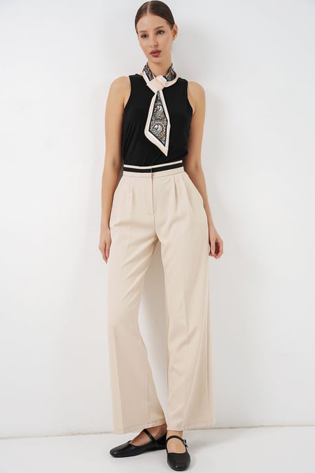 Hochtaillierte weit geschnittene Hose mit Taschen - Image 5