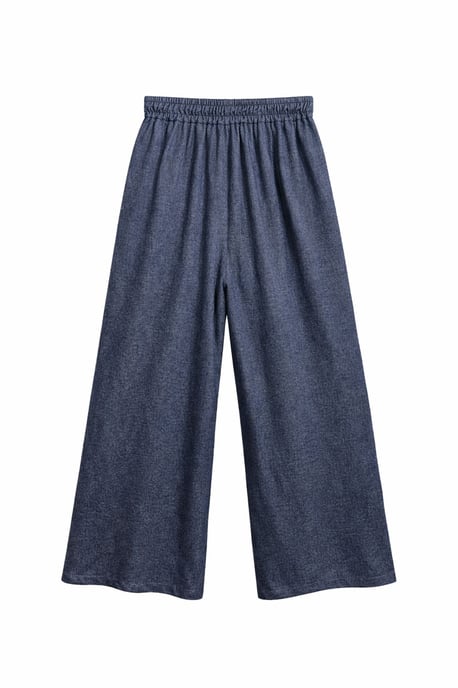 Hochtaillierte weite Palazzo-Hosen mit Bindegürtel - Image 3