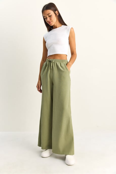 Weite Baumwollhose mit Kordelzugbund - Image 3