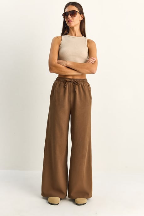 Weite Baumwollhose mit Kordelzugbund - Image 1