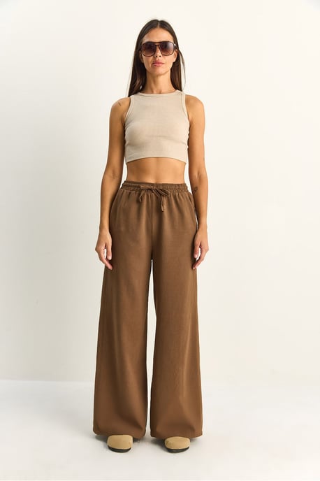 Weite Baumwollhose mit Kordelzugbund - Image 2