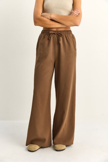 Weite Baumwollhose mit Kordelzugbund - Image 3