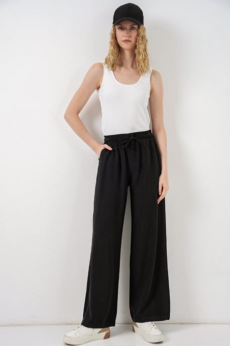 Hochtaillierte weite Hosen mit Tasche - Image 1