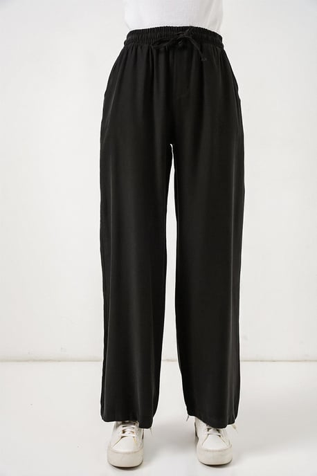 Hochtaillierte weite Hosen mit Tasche - Image 2