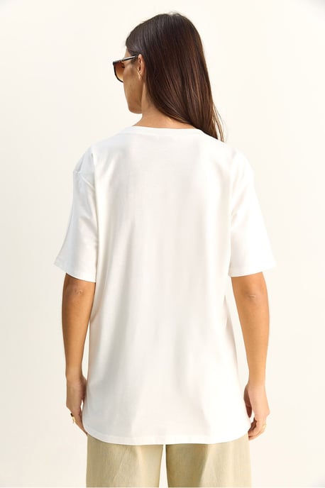 Übergroßes Besticktes Pailletten Crew-Neck T-Shirt - Image 6
