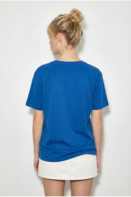 Blumenbesticktes Rundhalsausschnitt T-Shirt - Image 3