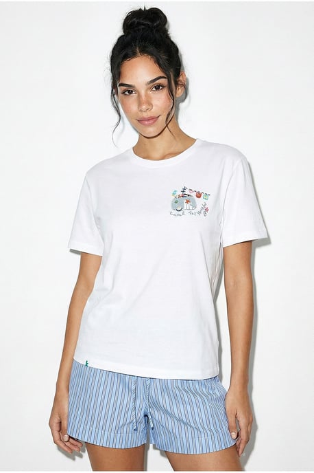 Besticktes Rundhals-T-Shirt - Image 3