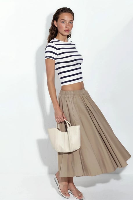 Gestreiftes Rundhals-Basic-T-Shirt - Image 2