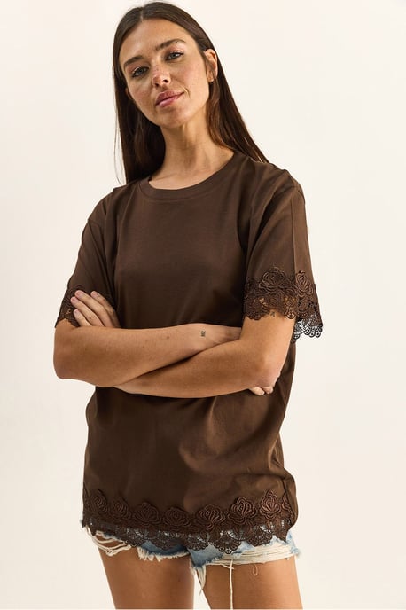 Übergroßes Rundhals-Cotton-T-Shirt - Image 1