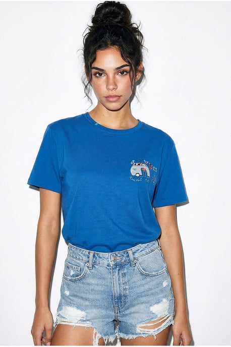Besticktes Rundhals-T-Shirt - Image 4