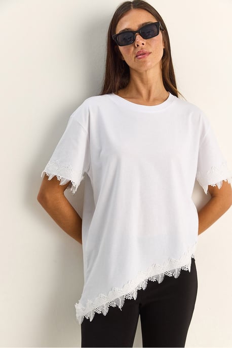 Übergroßes Rundhals-Cotton-T-Shirt - Image 1