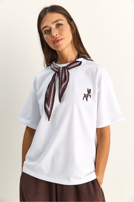 Lässiges Crew-Neck Besticktes T-Shirt - Image 1