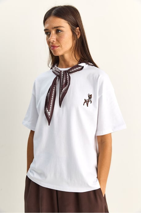 Lässiges Crew-Neck Besticktes T-Shirt - Image 2