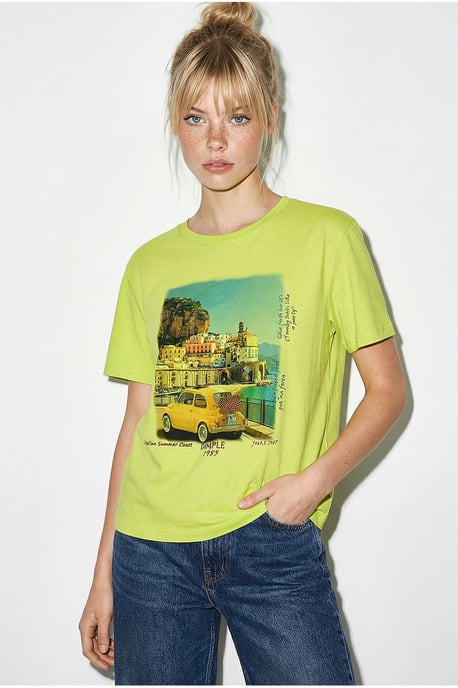 Bedrucktes Rundhalsausschnitt T-Shirt - Image 4