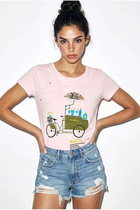 Gesticktes Bedrucktes Rundhals-T-Shirt - Image 3