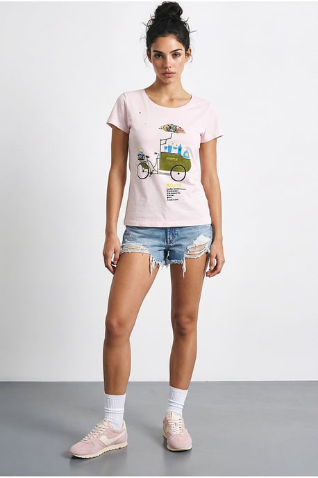 Gesticktes Bedrucktes Rundhals-T-Shirt - Image 4