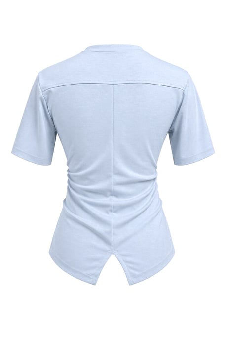 Basic Rundhals Schlitz T-Shirt - Image 3