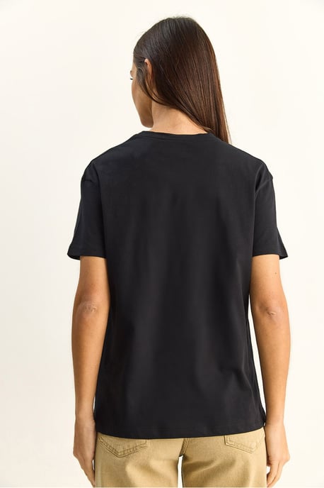 Gesticktes Textdruck Relaxed Fit T-Shirt - Image 6