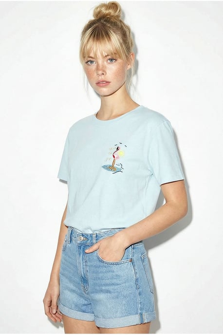Besticktes Rundhals-Cotton-T-Shirt - Image 3