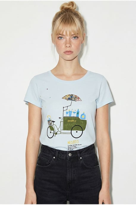 Gesticktes Bedrucktes Rundhals-T-Shirt - Image 2