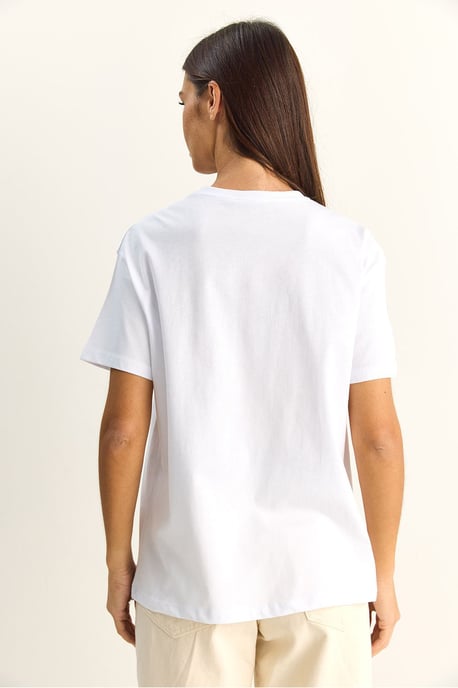 Besticktes Textdruck Lässiges T-Shirt - Image 6