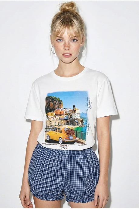 Bedrucktes Rundhalsausschnitt T-Shirt - Image 3