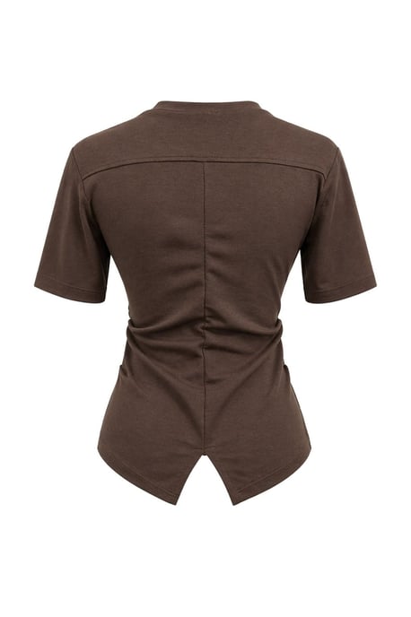 Basic T-Shirt mit Rundhalsausschnitt und Schlitz - Image 3