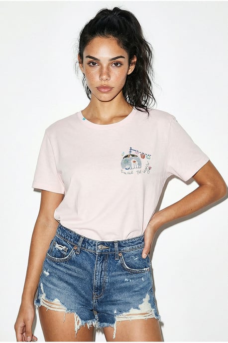 Besticktes Rundhals-T-Shirt - Image 4