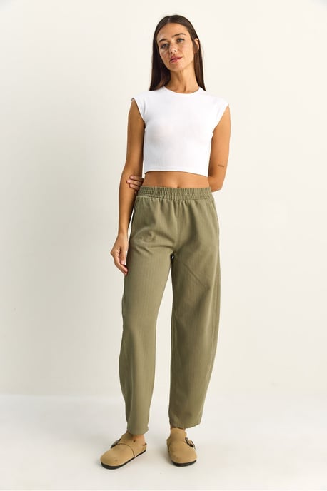 Elastische Taillen-Straight-Leg-Hosen mit Taschen - Image 2