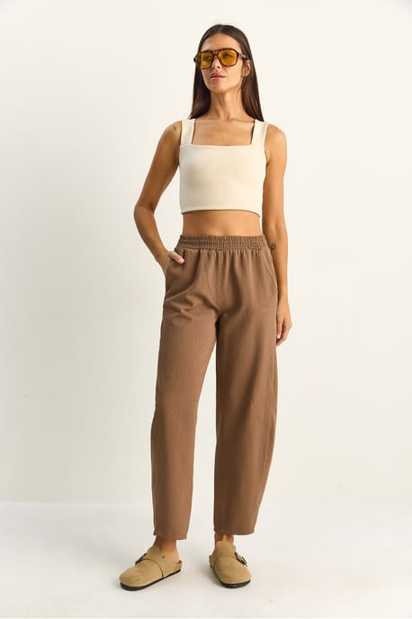 Elastische Taillierte gerade Leggings mit Taschen - Image 2
