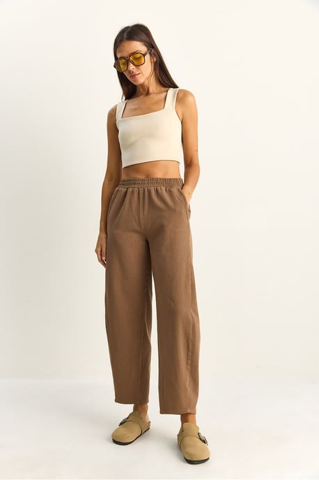 Elastische Taillierte gerade Leggings mit Taschen - Image 3