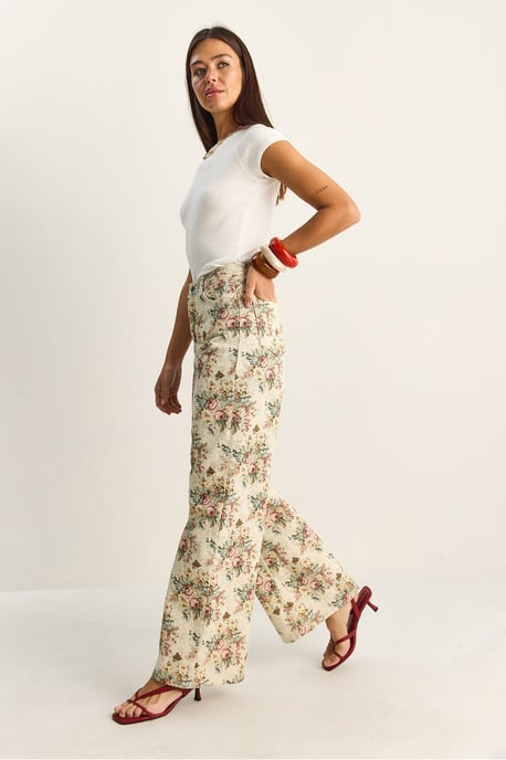 Hochtaillierte Paisley-Print Jeans mit geradem Bein - Image 6