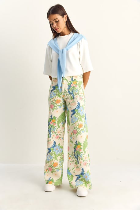 Hochtaillierte Paisley-Print Jeans mit geradem Bein - Image 2