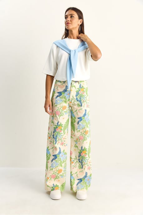 Hochtaillierte Paisley-Print Jeans mit geradem Bein - Image 5