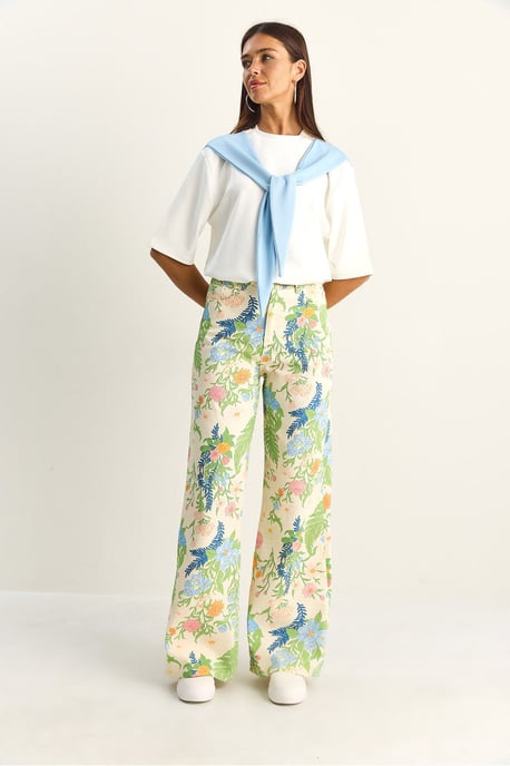 Hochtaillierte Paisley-Print Jeans mit geradem Bein - Image 6