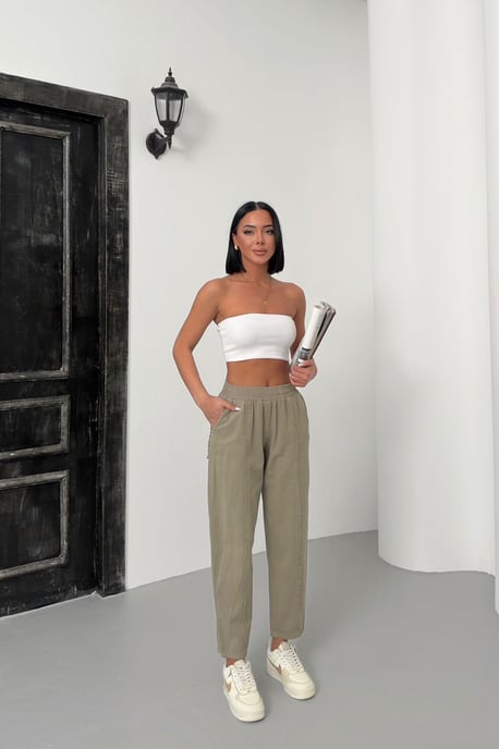 Elastische Bund gerade geschnittene Hosen - Image 6