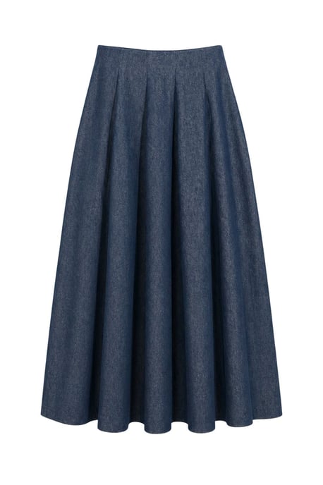 Hochgeschnittener A-Linien Midi Jeansrock - Image 1