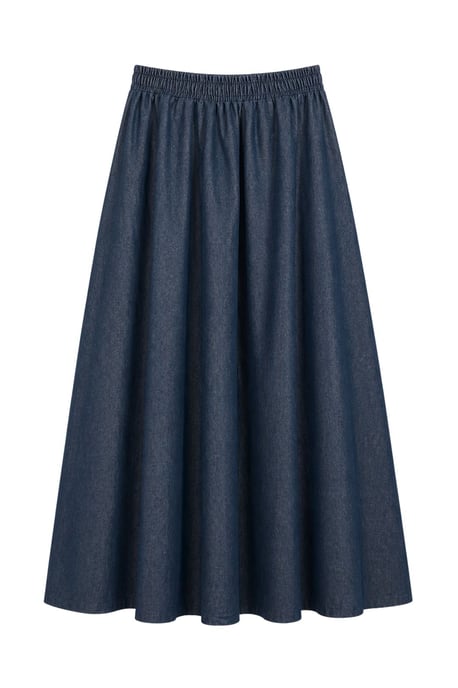 Hochgeschnittener A-Linien Midi Jeansrock - Image 3