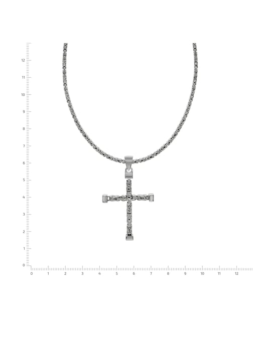 Zeeme Basic Halskette Silber 925 poliert mit Kreuz-Anhänger 55cm lang Königskette 2,2mm breit - Image 3