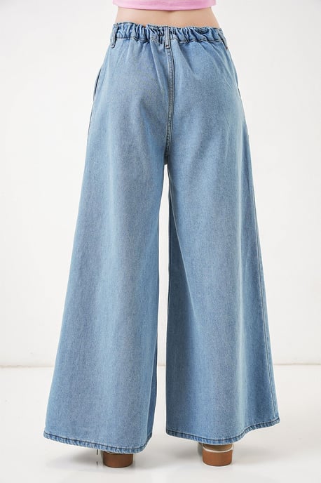 Hochtaillierte Weite Denim Jeans - Image 6