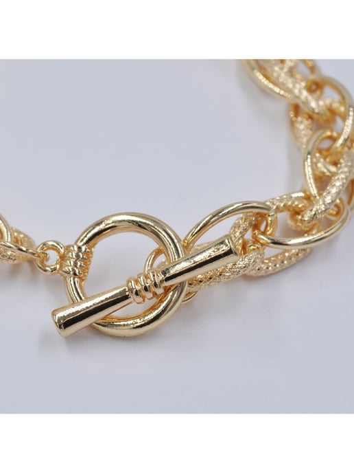 Steuer Modeschmuck Armband Metall vergoldet strukturiert 20cm - Image 3