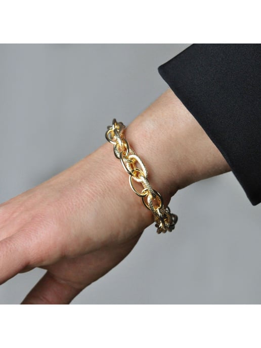 Steuer Modeschmuck Armband Metall vergoldet strukturiert 20cm - Image 4
