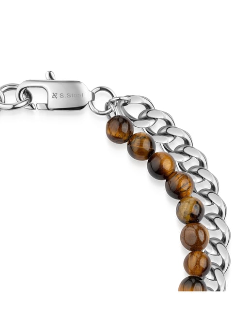 Zeeme Stainless Steel Armband Edelstahl Tigerauge - Image 2